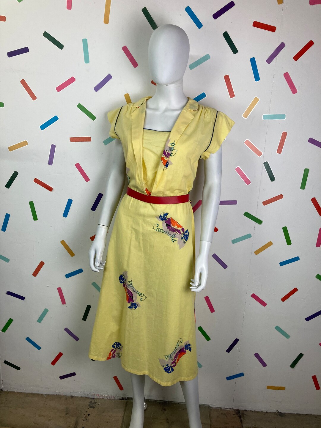 Sweet Rapper Dress 1980 True Vintage Sweet Wrapper Design Yellow Midi Dress Size - Etsy