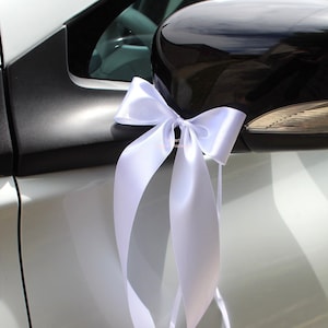 Decoration de voiture mariage,Noeud papillon satin/deco voiture/wedding car decoration/wedding car bow tie/bow tie satin/Noeud satin/loop