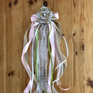 Lace and satin bow tie/Antenna loop car bow/decoration car/shabby car decor/shabby knot/shabby bow car/decor mirror