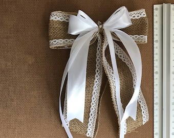 Burlap bow ties/burlap bow/bow/car decoration/Antenna loop car bow