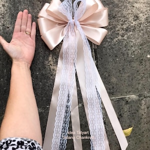 Grande noeud en satin pour decoration de voiture de mariage/antenna loop/voiture mariage/