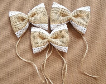 Burlap bow ties/burlap bow/bow