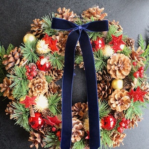 Samtfliege/Kranz-Samtknoten/Knoten für Krone/runde Samtserviette/Samtschleife/Schweizer Samt/Samtschleife/Weihnachtsdekoration