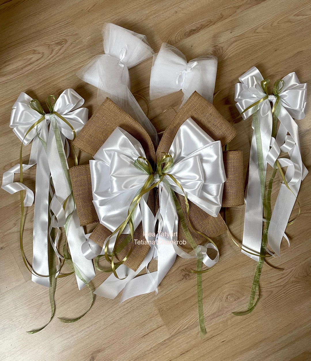 10 Nœuds Papillon Automatiques Pour Décoration Voiture Mariage DNM2 - Fleurs Artificielles/Décoration Voiture (en Vente