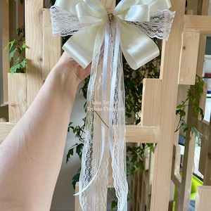Large satin bow for wedding car decoration/antenna loop/wedding car/