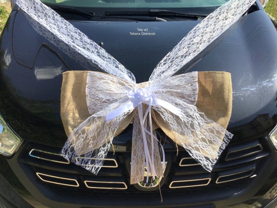 Wedding Car Decoration Kit/car Bow/giant Bow/set Bow Wedding Car/rustic Car  Decoration 