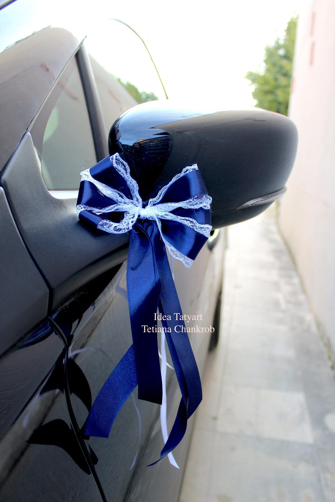 Lace and Satin Bow Tie/antenna Loop Car Bow/decoration Car/shabby Car ...