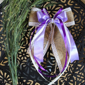 Bow ties in burlap/bow in burlap/bow/deco car/Antenna loop car bow