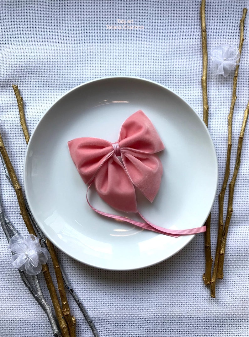 Velvet Bow Knots/round Christmas Towel/pink Napkin Rings Etsy