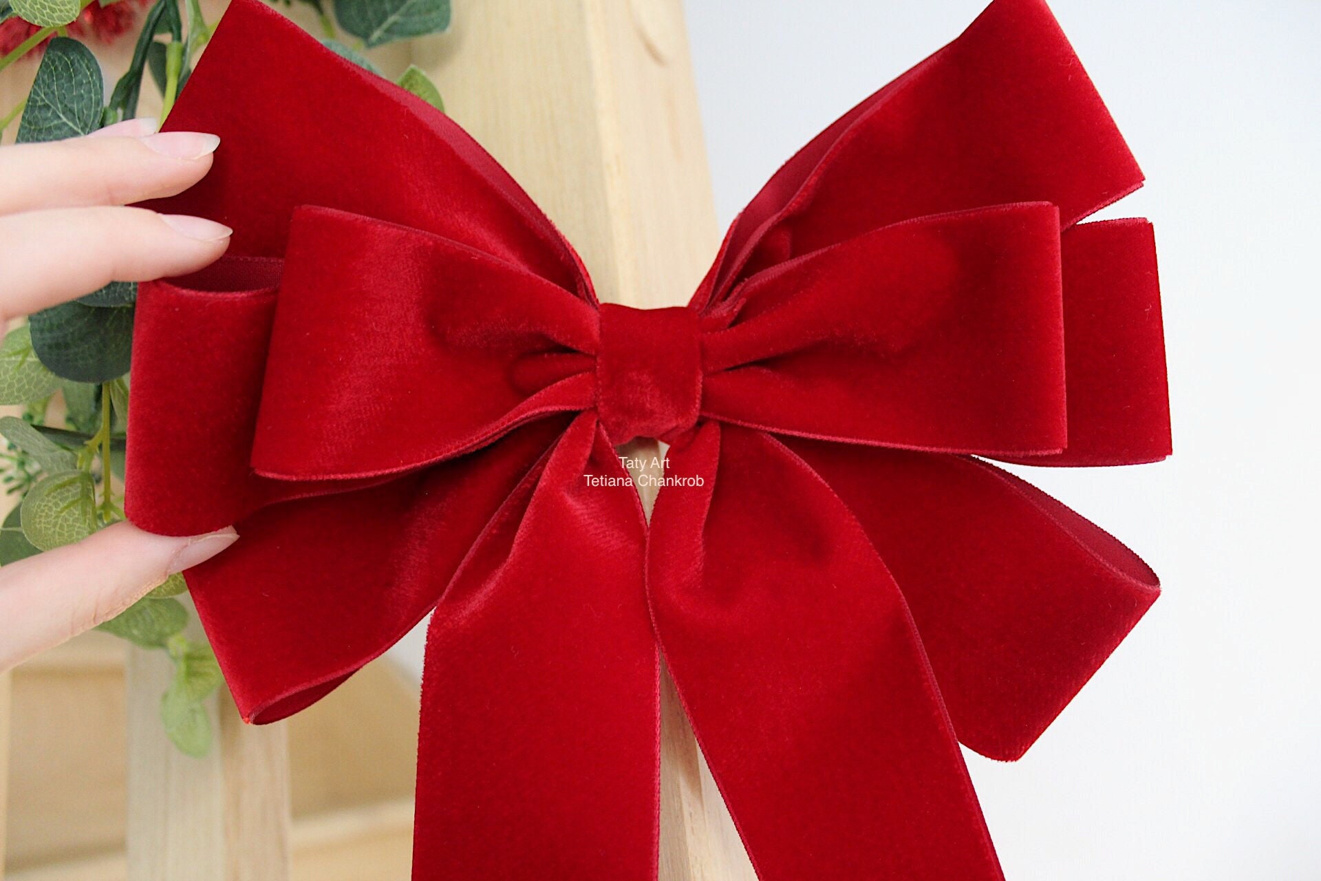 Bow Tie Velvet/velvet/bow Noel/xmas Velvet/wreath Bow/velvet - Etsy