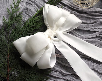 7" Velvet Bow Ties/Velvet/Christmas Bow/Xmas Velvet/Wreath Bow/White Velvet Bow/Christmas Ornament/Bow/Christmas Tree Topper/Tree Topper
