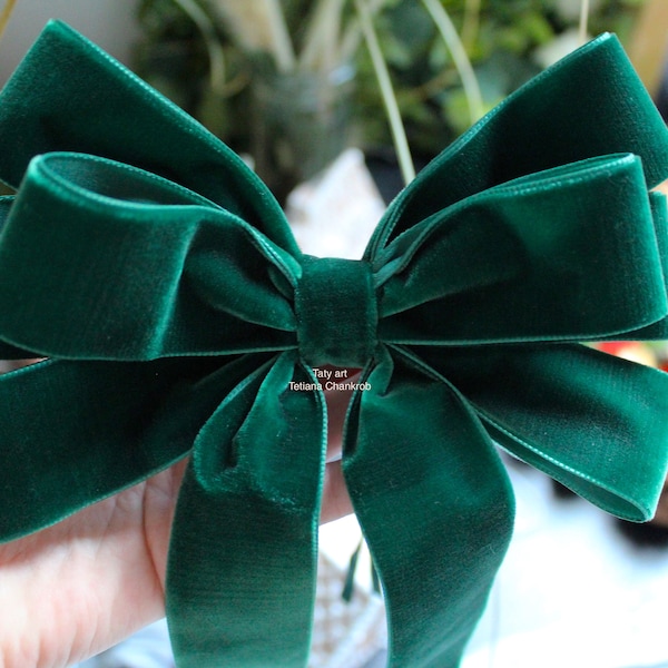 Noeuds papillon velours/velvet/arc noel/Xmas velvet/wreath bow /arc en velour/velours noeud/ornament noel/bow/cime sapin noël/cimier