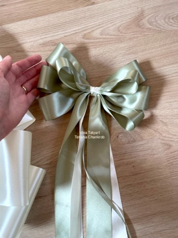 Noeud Voiture Mariage 50 Nœuds De Voiture Mariage En Satin Blanc - Décoration Antenne Facile à Attacher - Pour Cérémonie Tulle Blanc