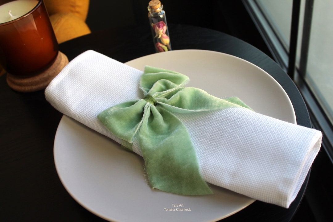 Silk Velvet Bow Knots/towel Rings/silk Velvet Bow/pink Velvet Round ...