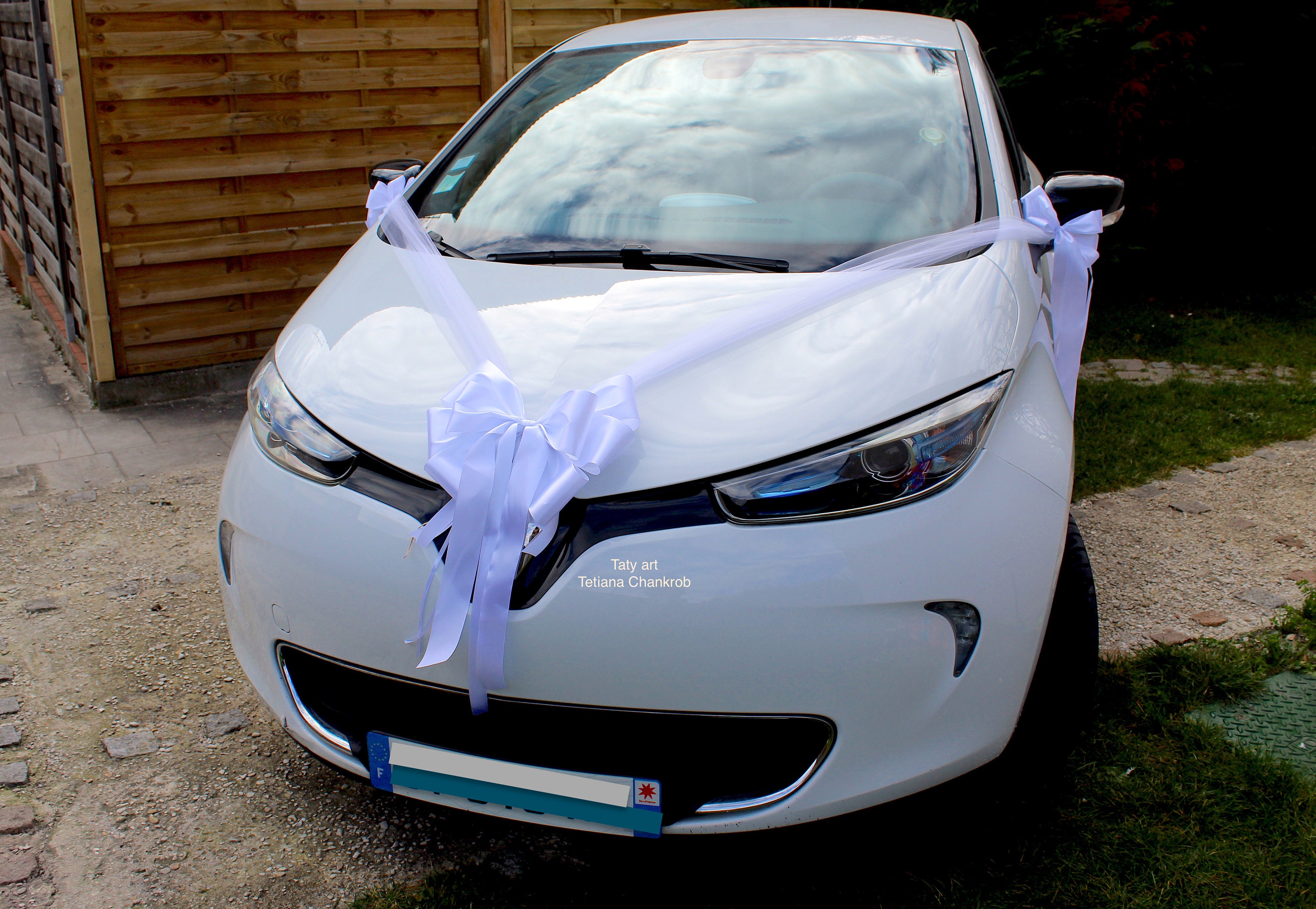 50 Pièces Nœuds Blanc-Crème Satin Pour Décoration Voiture Mariage - Rubans Élégants Prêts à L'Emploi