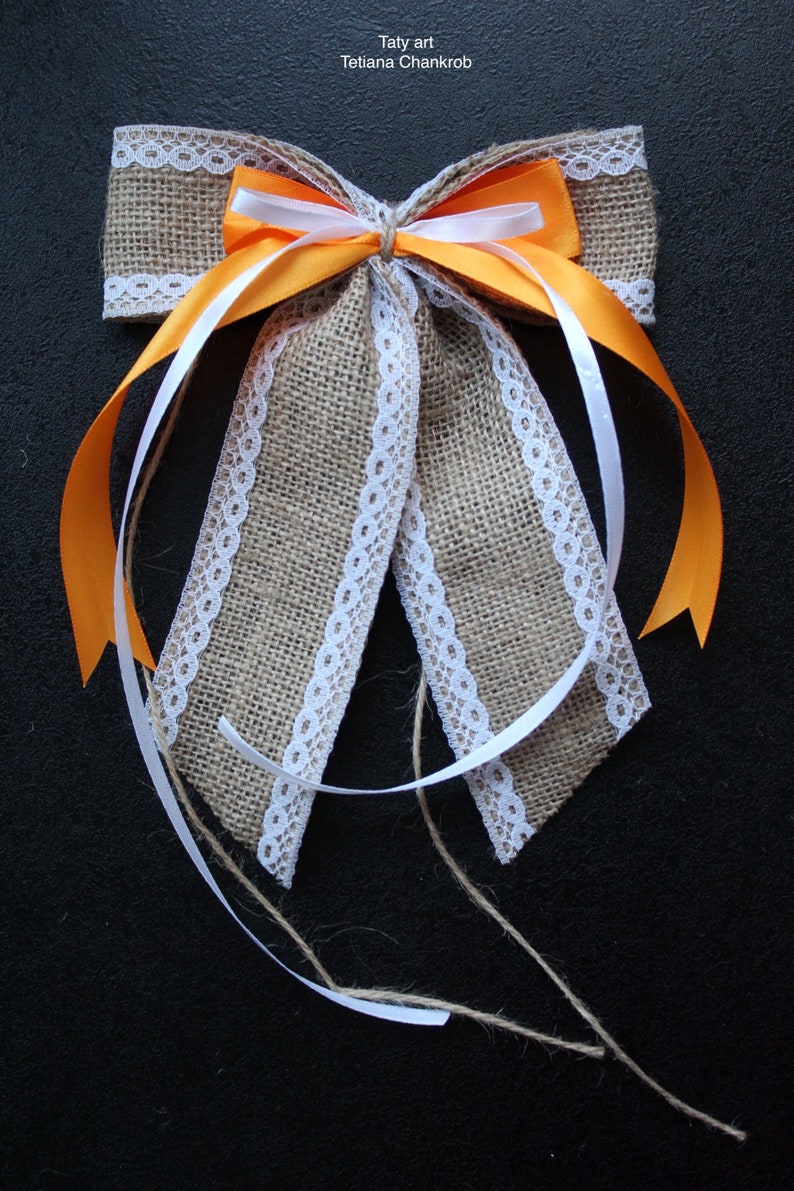 Noeuds papillon en toile de jute/arc en toile jute/bow