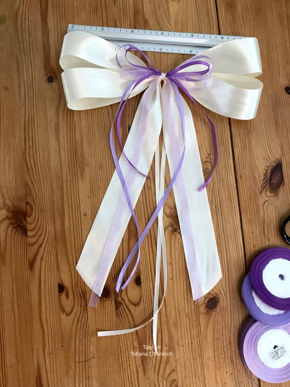 SanKristo 10 Pièces Noeud Double Satin Voiture Mariage