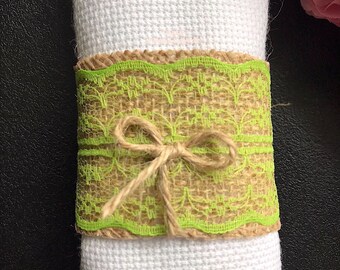 Burlap napkin rings