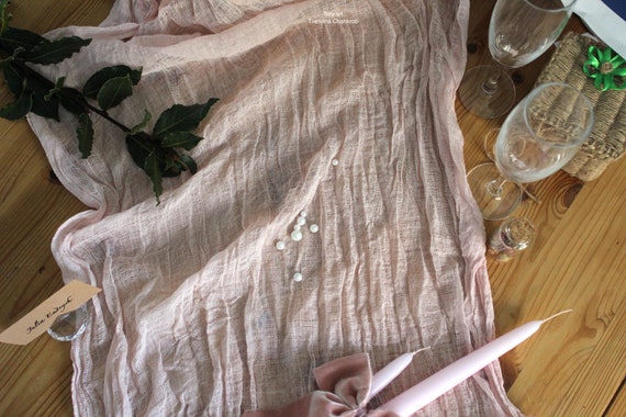 Chemin de table gaze coton mariage table decor chemin table - Etsy France
