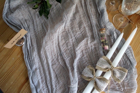 Chemin de table gaze coton mariage table decor chemin table | Etsy