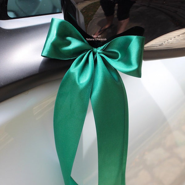 Decoration de voiture mariage,Noeud papillon satin/deco voiture/wedding car decoration/wedding car bow tie/bow tie satin/Noeud satin/loop