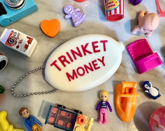 Trinket Money Retro Rubber Squeeze Coin Purse Keychain Silicone Coin Pouch Bag Charm