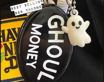 Ghoul Money Retro Rubber Squeeze Coin Purse Keychain Silicone Coin Pouch Bag Charm