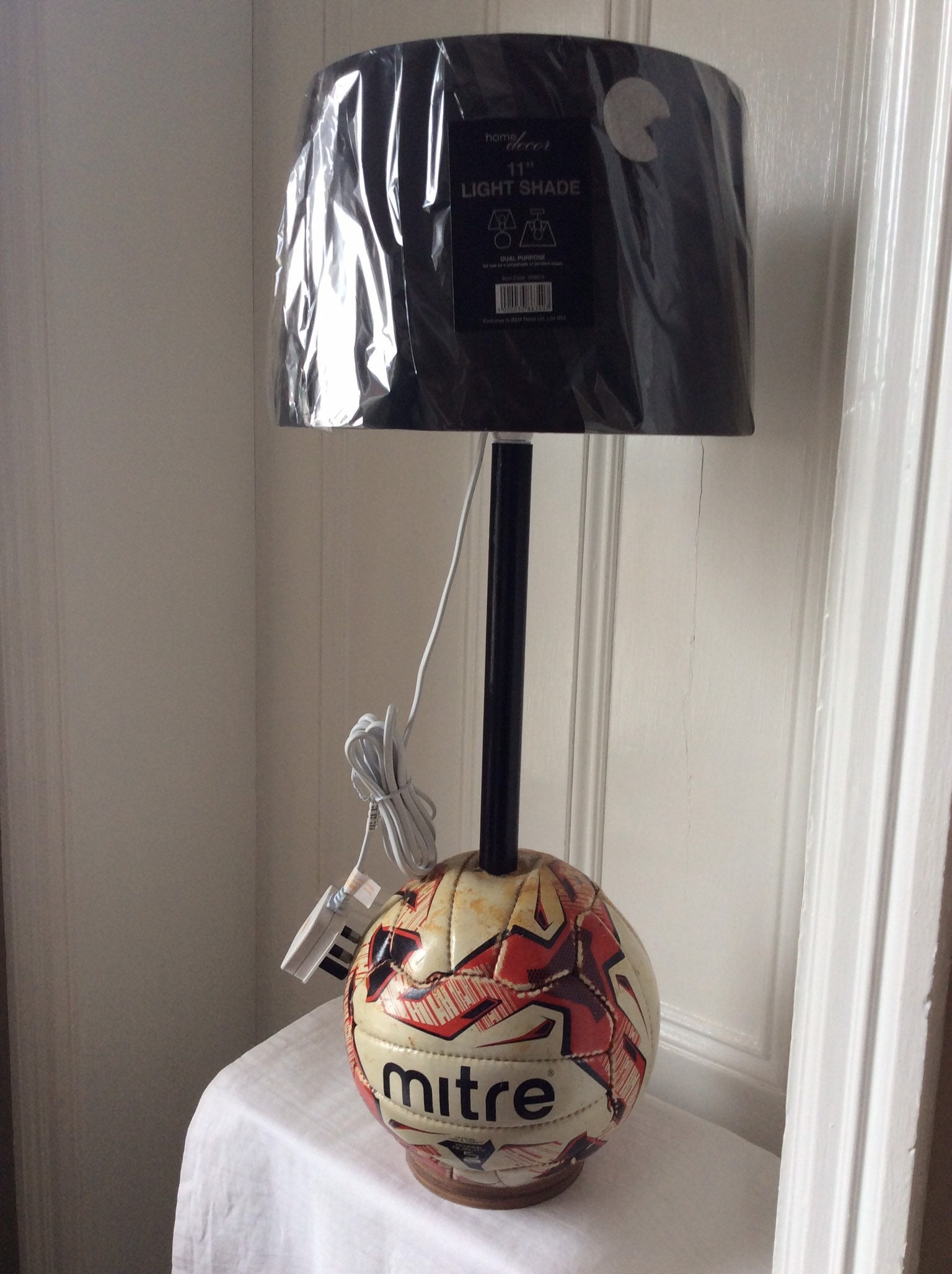 Football Lamp. Upcycled. Handmade. Real Football. Gift for Etsy UK