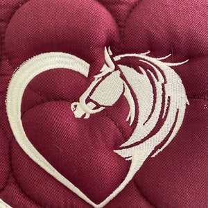 Embroidered Heart Horse Saddle Pad