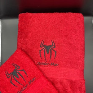 Personalized 2 piece Spider-Man Bath Towels