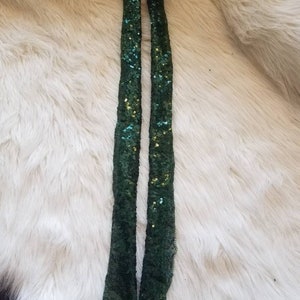 Thin Emerald green sequin scarf image 1