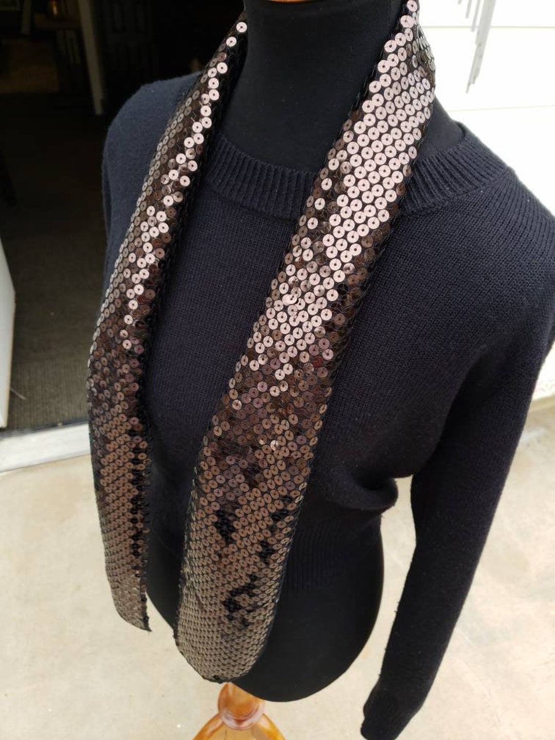 Dark Chocolate Medium Sixe Sequin Scarf - Etsy