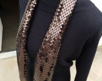 Dark chocolate medium sixe sequin scarf