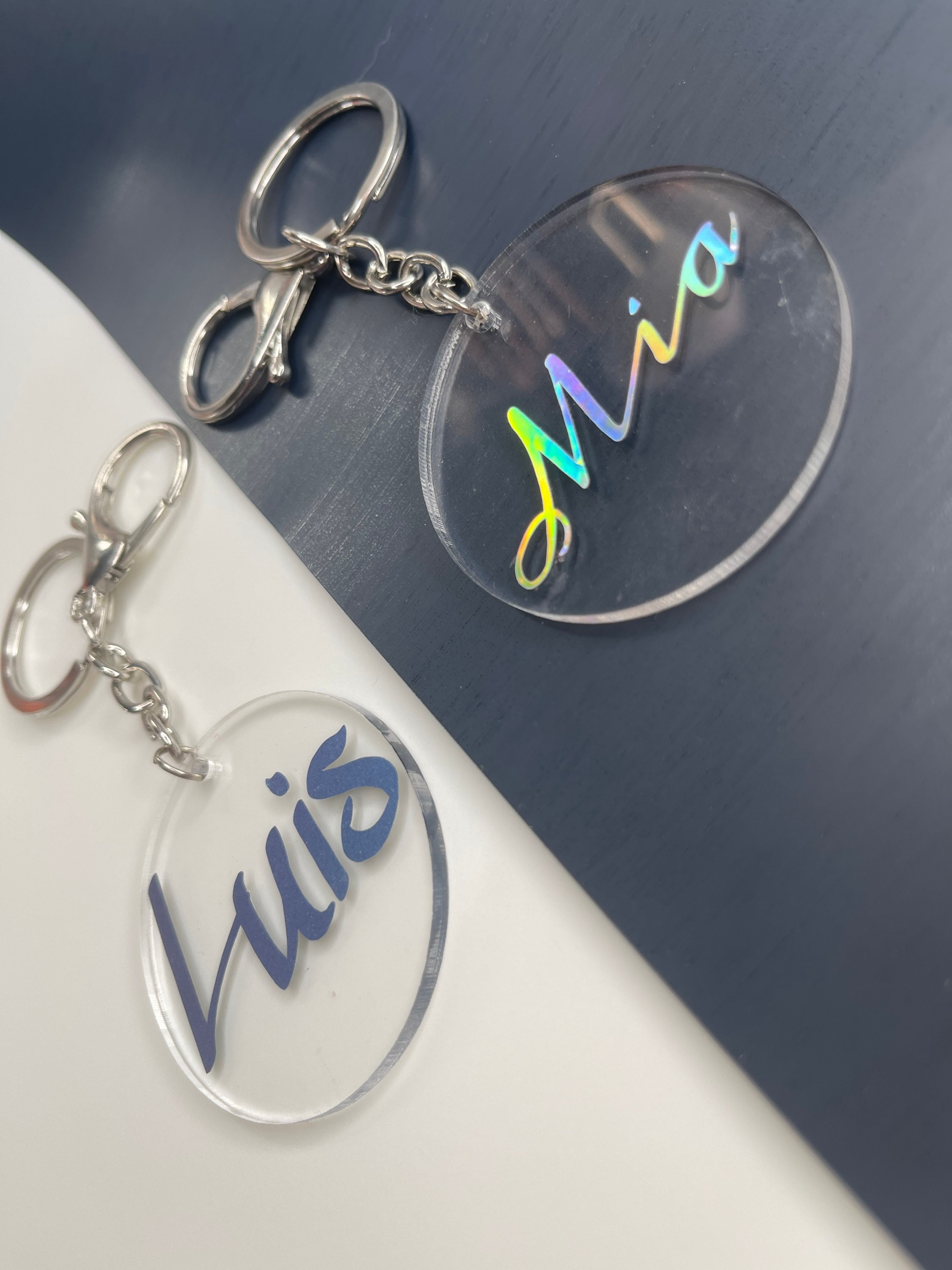 Personalized acrylic glass keychain 5 cm Etsy