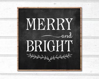 Merry And Bright SVG, Christmas SVG, Christmas Vector, Cut File, Stencil, Print, Sign, Cuttable