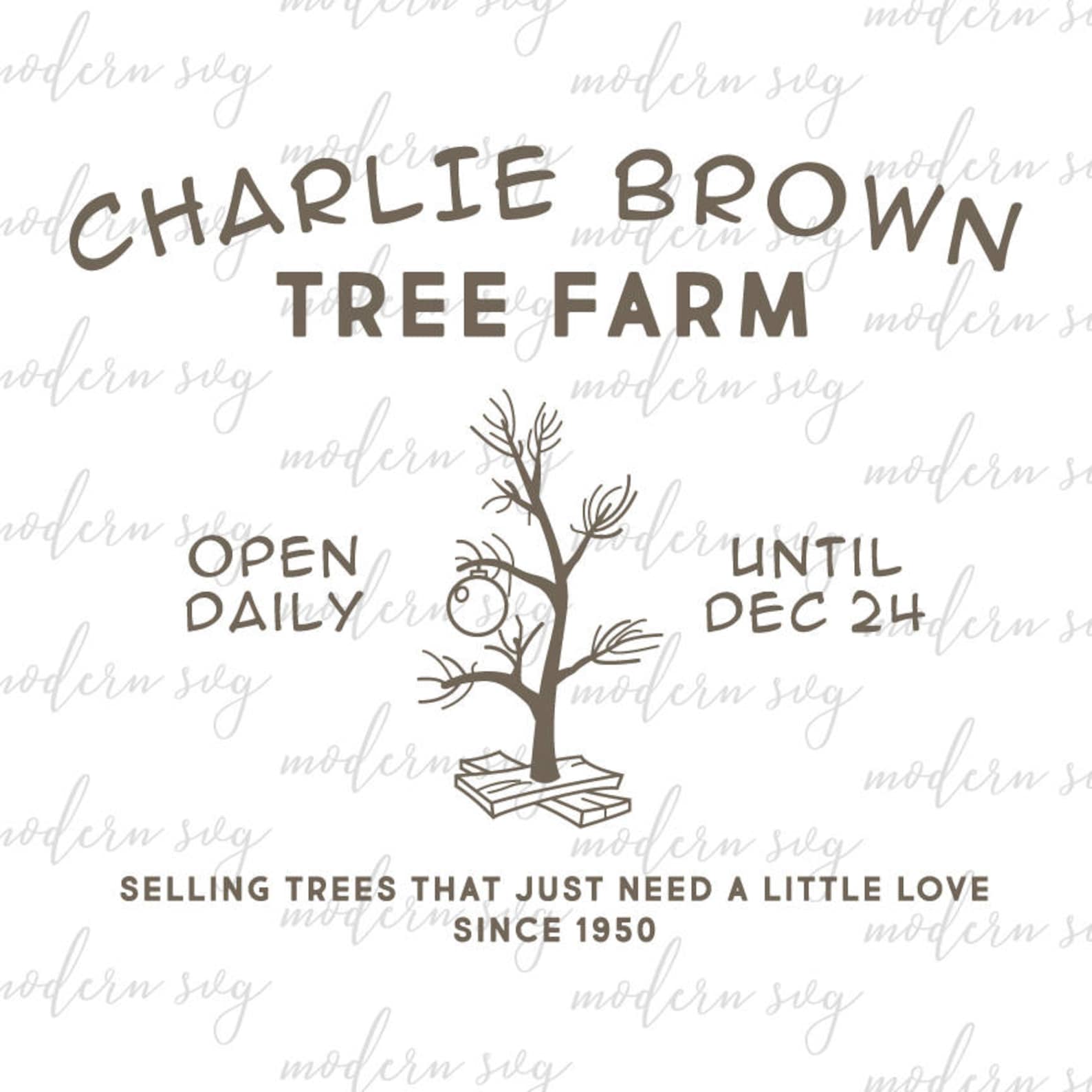 Charlie Brown Christmas Tree Farm SVG Vector Sign Etsy