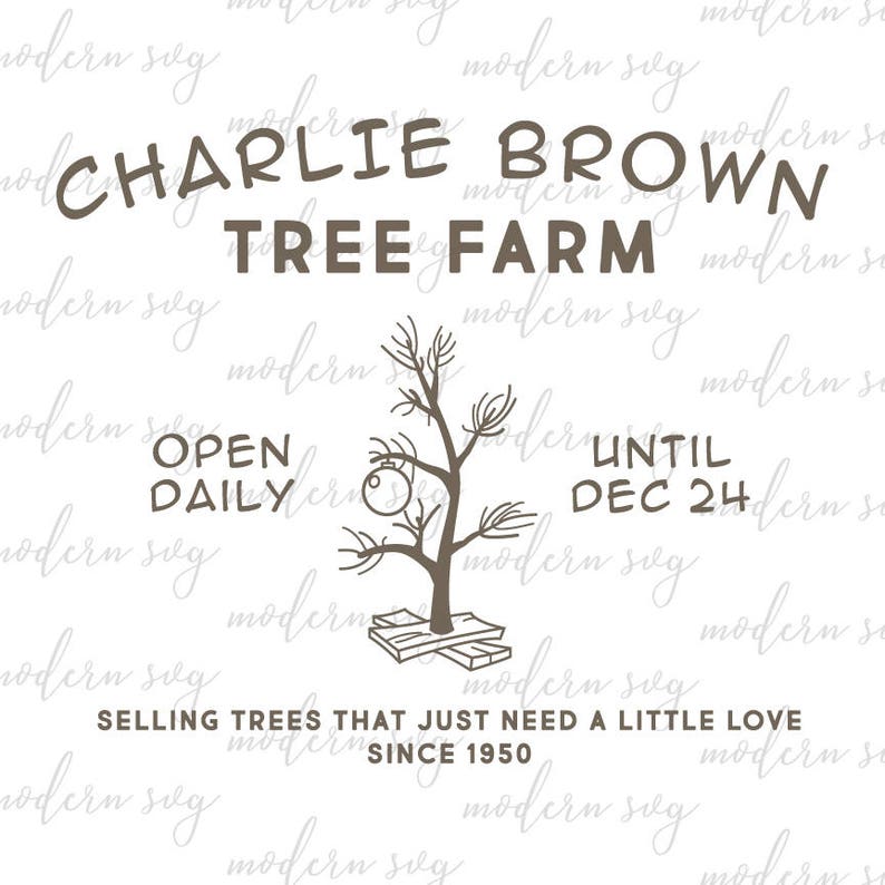 Charlie Brown Christmas Tree Farm SVG Vector Sign Etsy