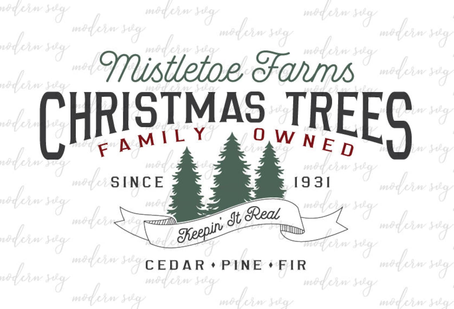 Christmas Tree Farm SVG Vector Sign Christmas SVG | Etsy