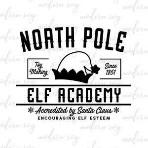 Elf School SVG, Elf Training, Christmas SVG, Christmas Vector, Cut File, Stencil, Print, Sign image 2