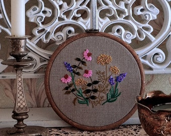 Embroidered hoop art