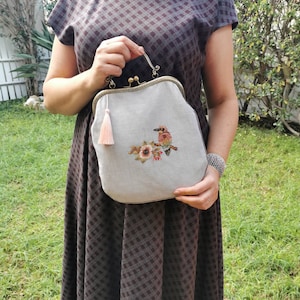 Handtasche, bestickte Tasche, handgemachte Stickerei
