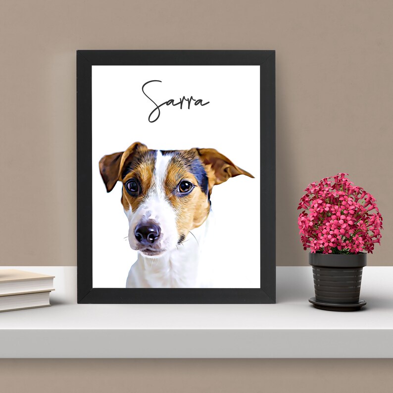 Custom Pet Portrait Digital Download Pet Memorial Dog Etsy