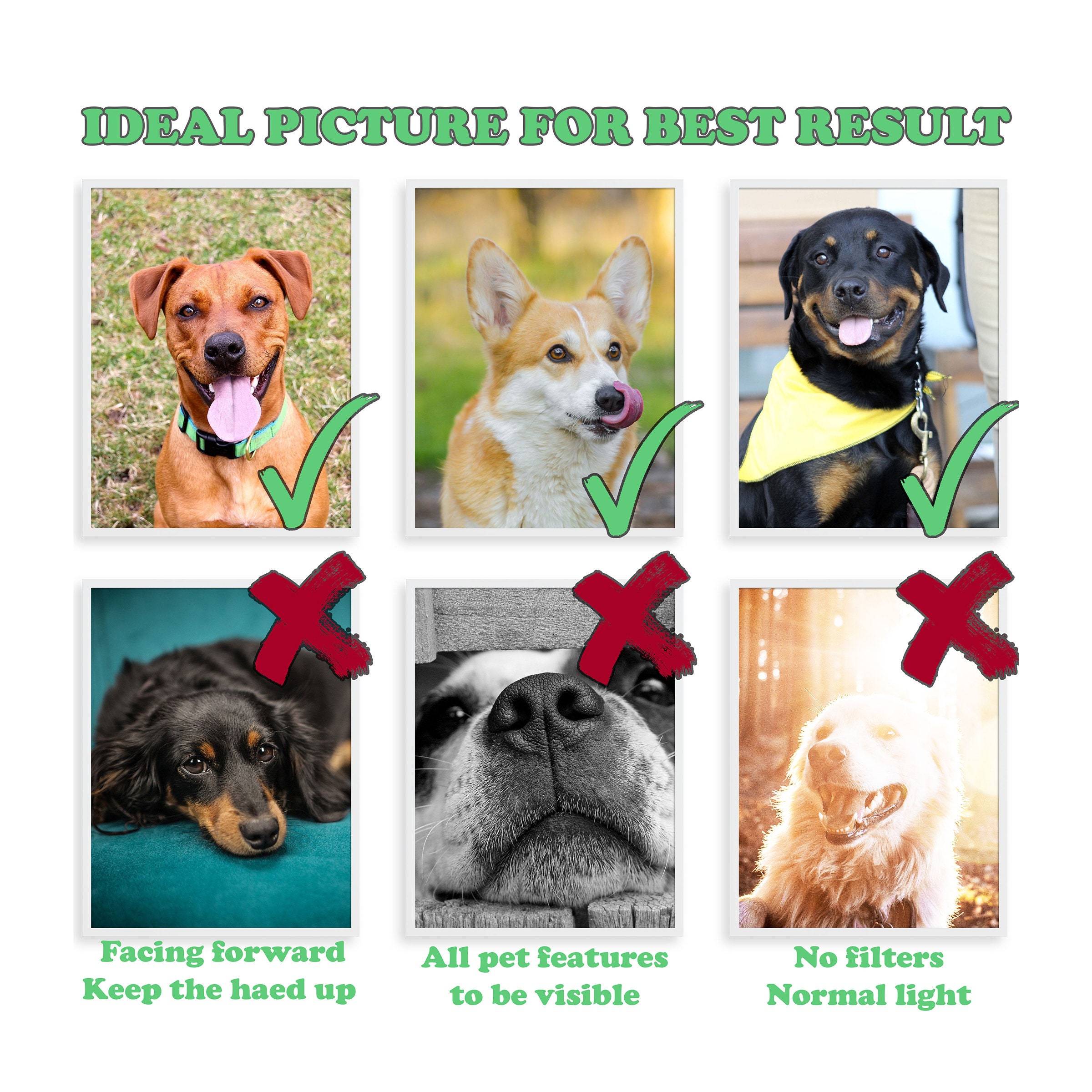 Custom Pet Portrait Digital Download Pet Memorial Dog | Etsy