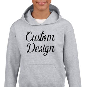 Custom Youth Hoodie Sweatshirt Create your own design image 2