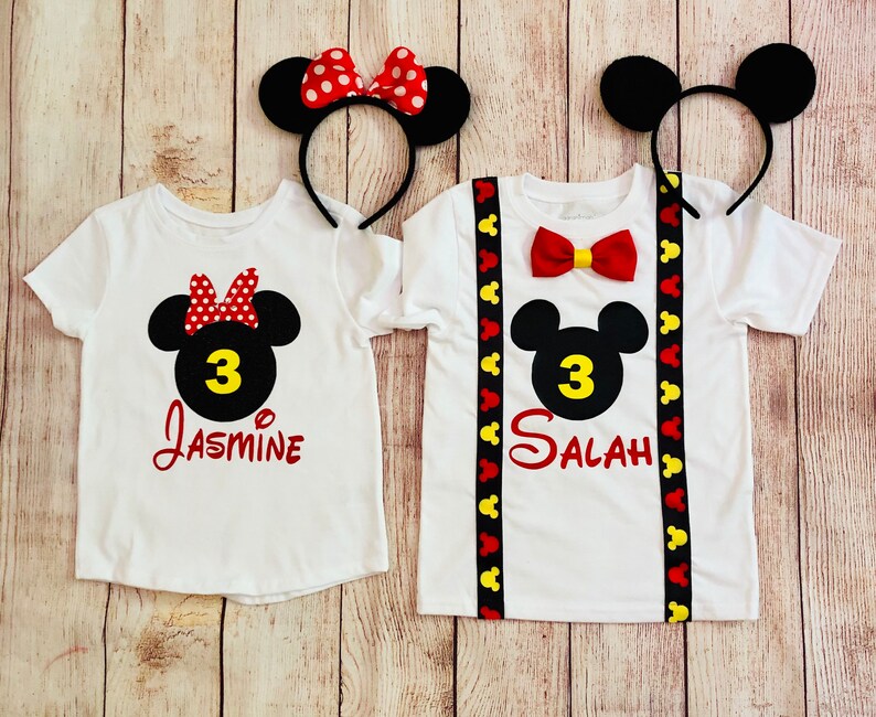Mickey And Minnie Twin Sibling Boy Girl Sets Siblings Matching Etsy