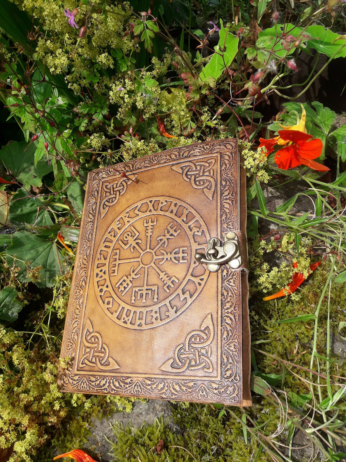 Leather Viking Journal Vegvisir Compass Design | Etsy