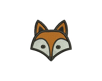Fox Head Fill Stitch Ricamo Motivo, Fox Patch Ricamo