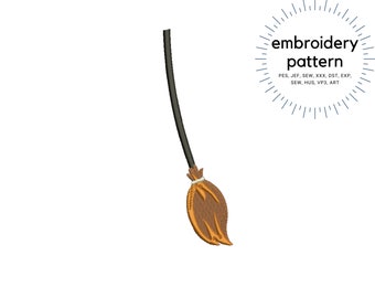 Witch Broom Macchina Ricamo Design, Halloween Ricamo