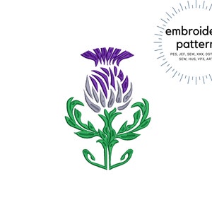 Thistle Embroidery Design, Scottish Thistle, Purple Flower Machine Embroidery, Machine Embroidery Designs