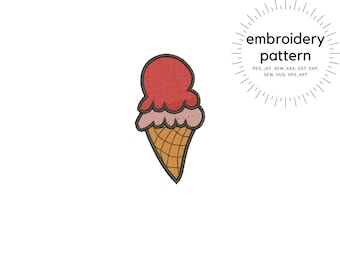 Gelato su macchina cono Ricamo Design, Cibo e Dessert Ricami Modelli